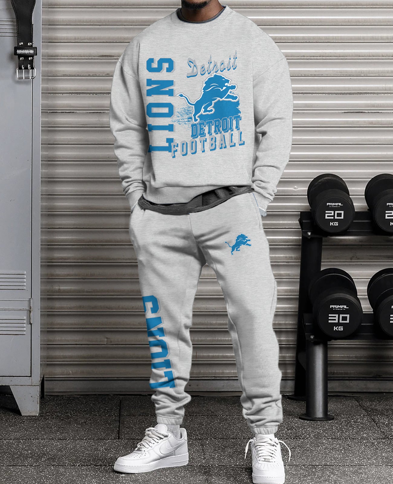Detroit Lions   3D sweatsuit and sweatpants 2 piece outfits