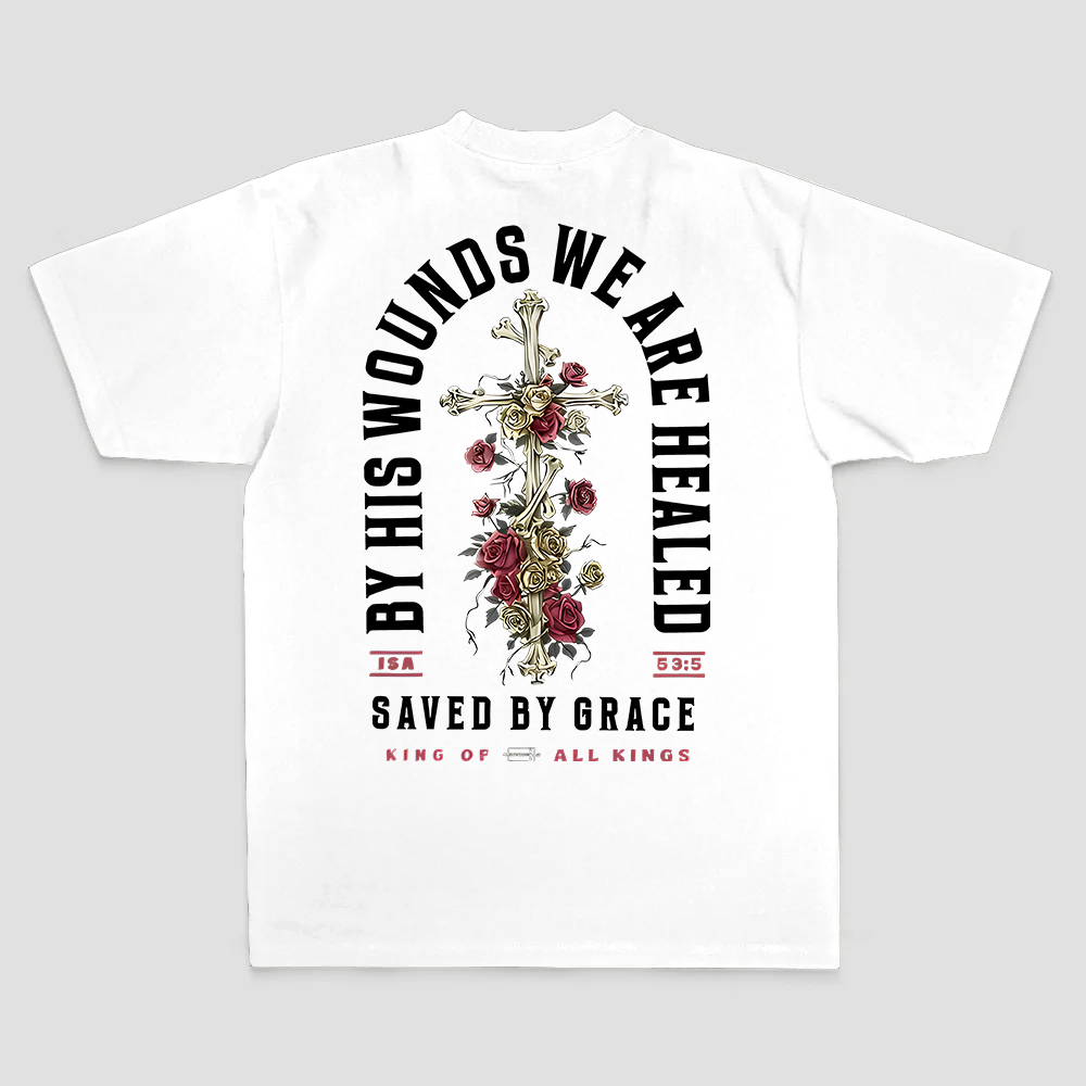By His Wounds We Are Healed Printed Men's T-shirt