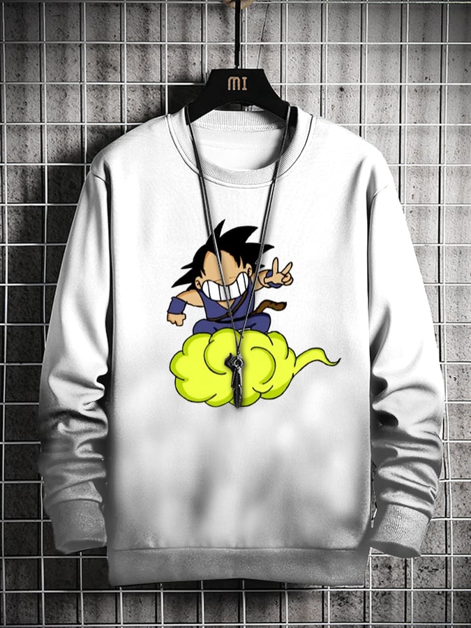 Men's Casual Retro Anime Print Sweatshirt