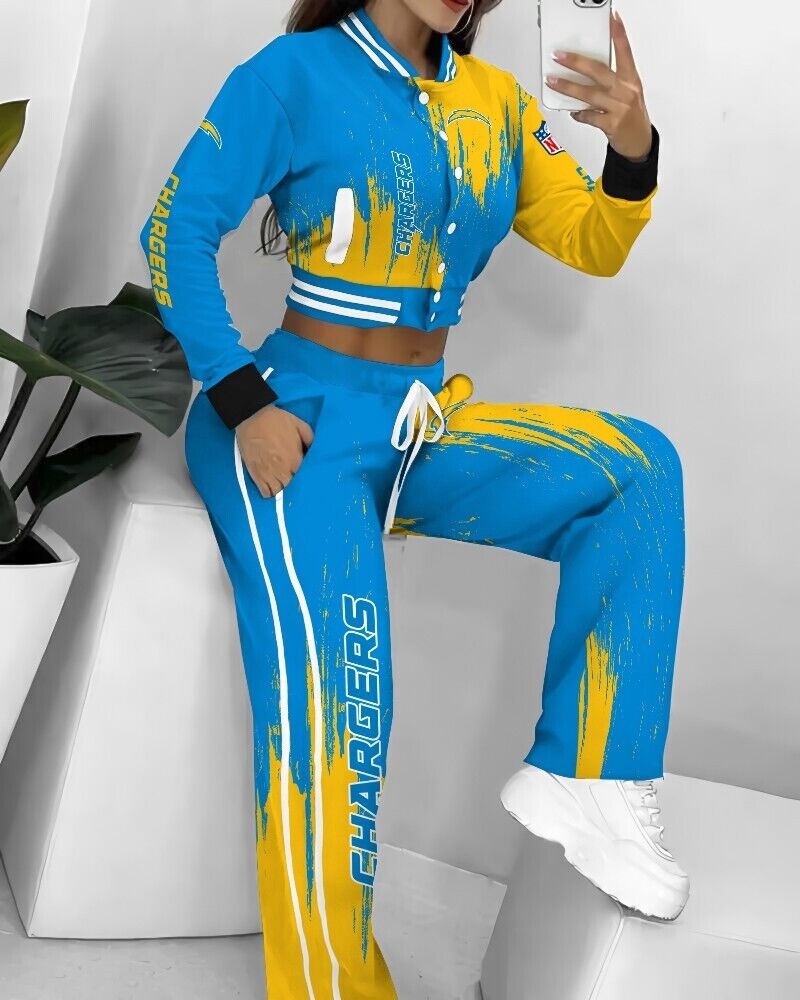Los Angeles Chargers  3D Printed Varsity Jacket Set