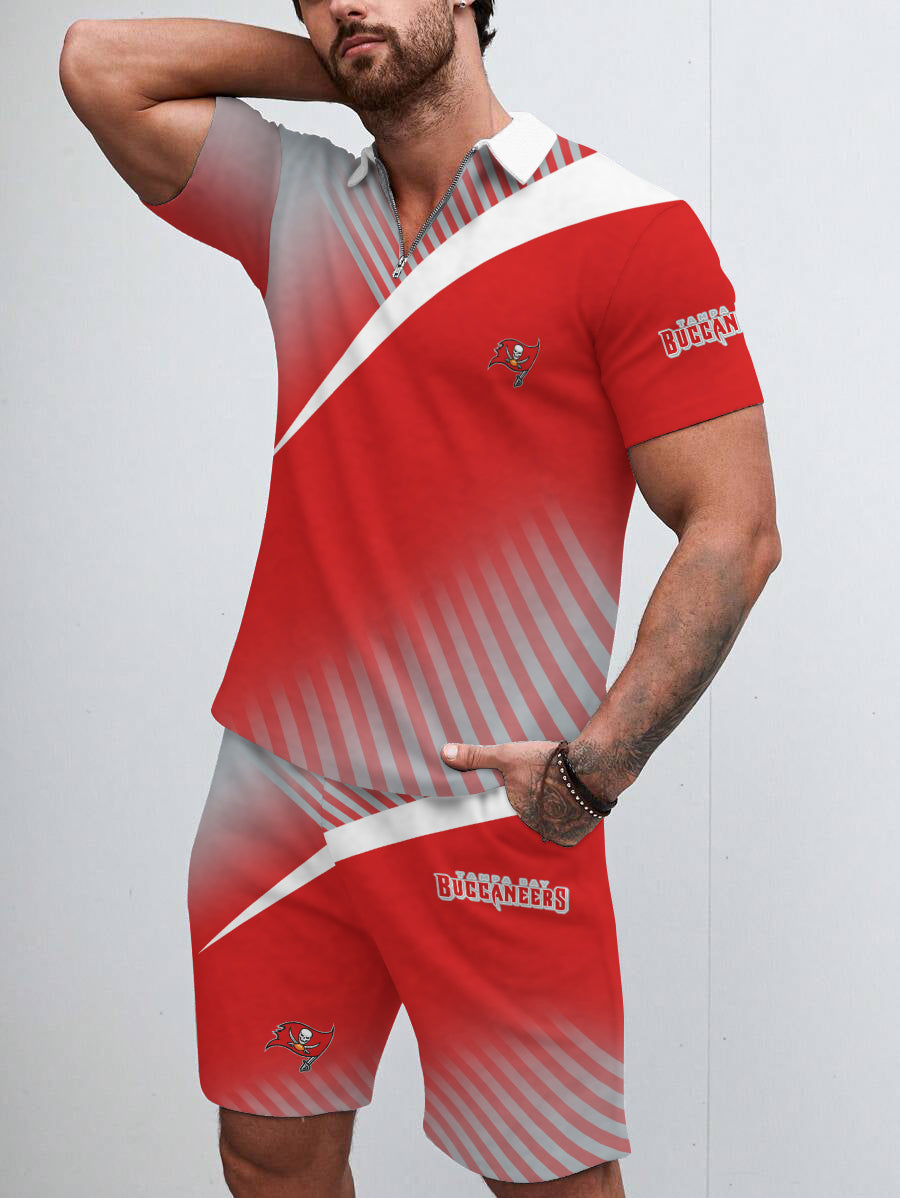 Tampa Bay Buccaneers Limited Edition ZIP Polo Shirt And Shorts Two-Piece Suits