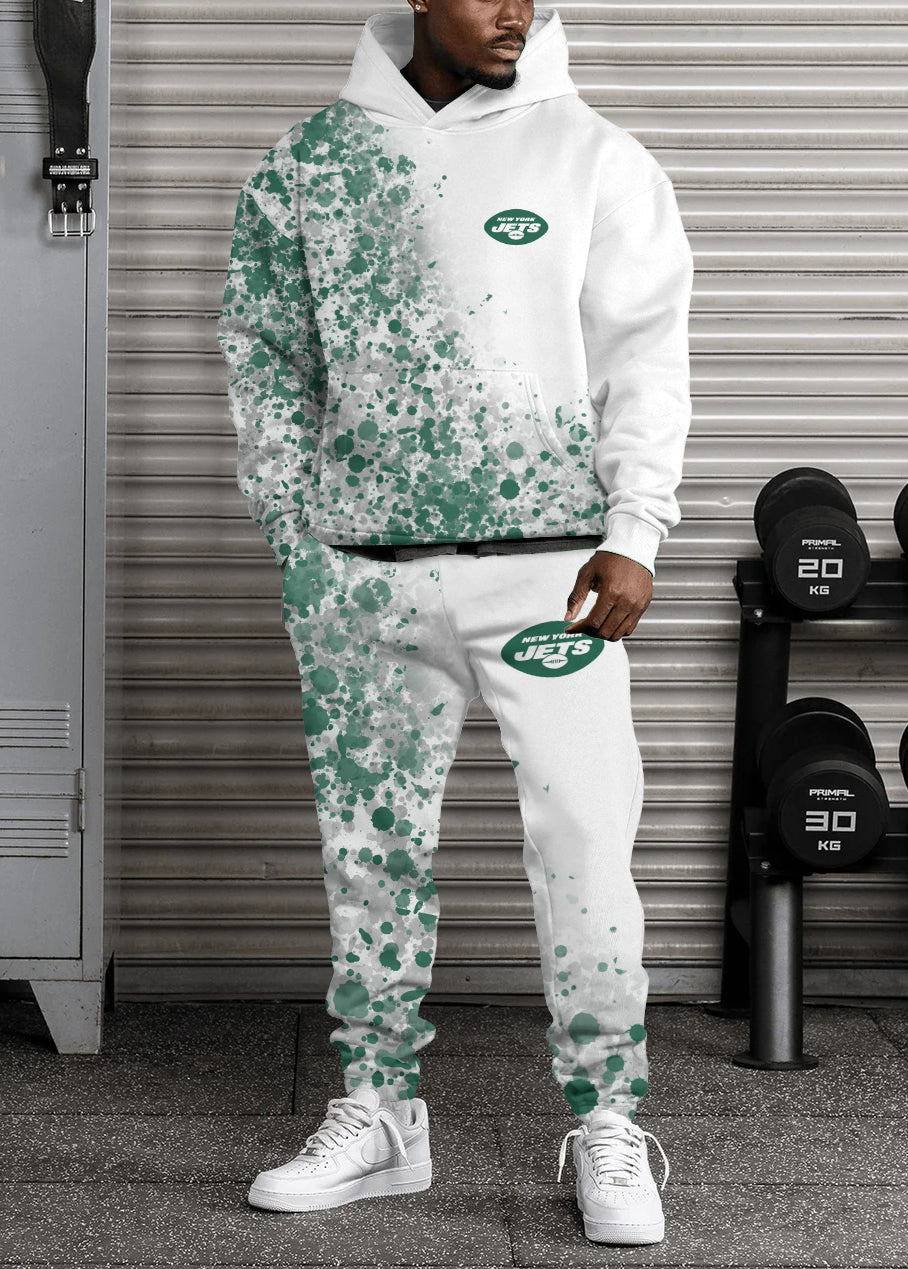 New York Jets 3D Printed Pullover Hoodie And Sweatpant 2pcs Tracksuits