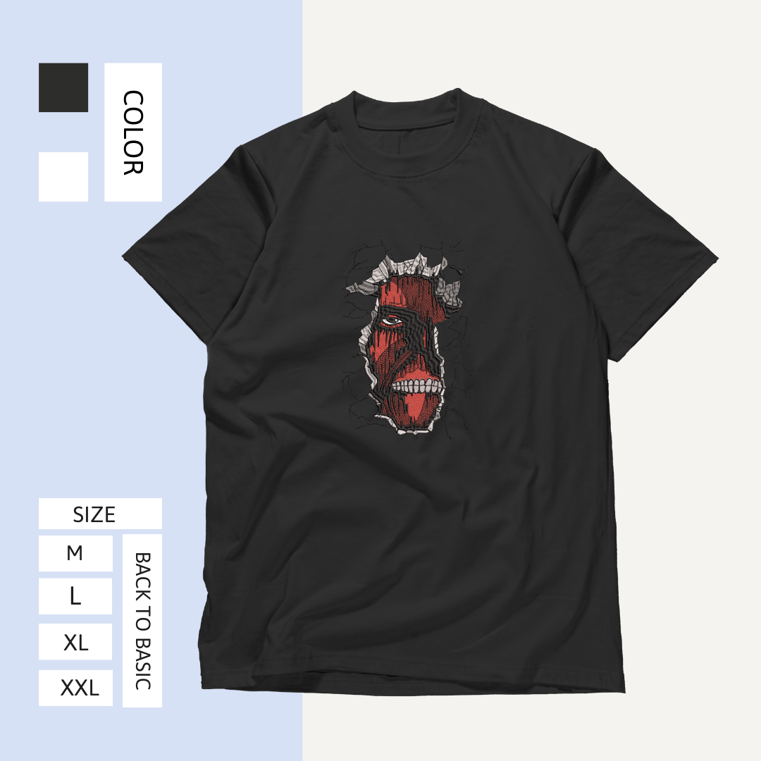 Wall Titan Attack On Titan Embroidered T-shirt