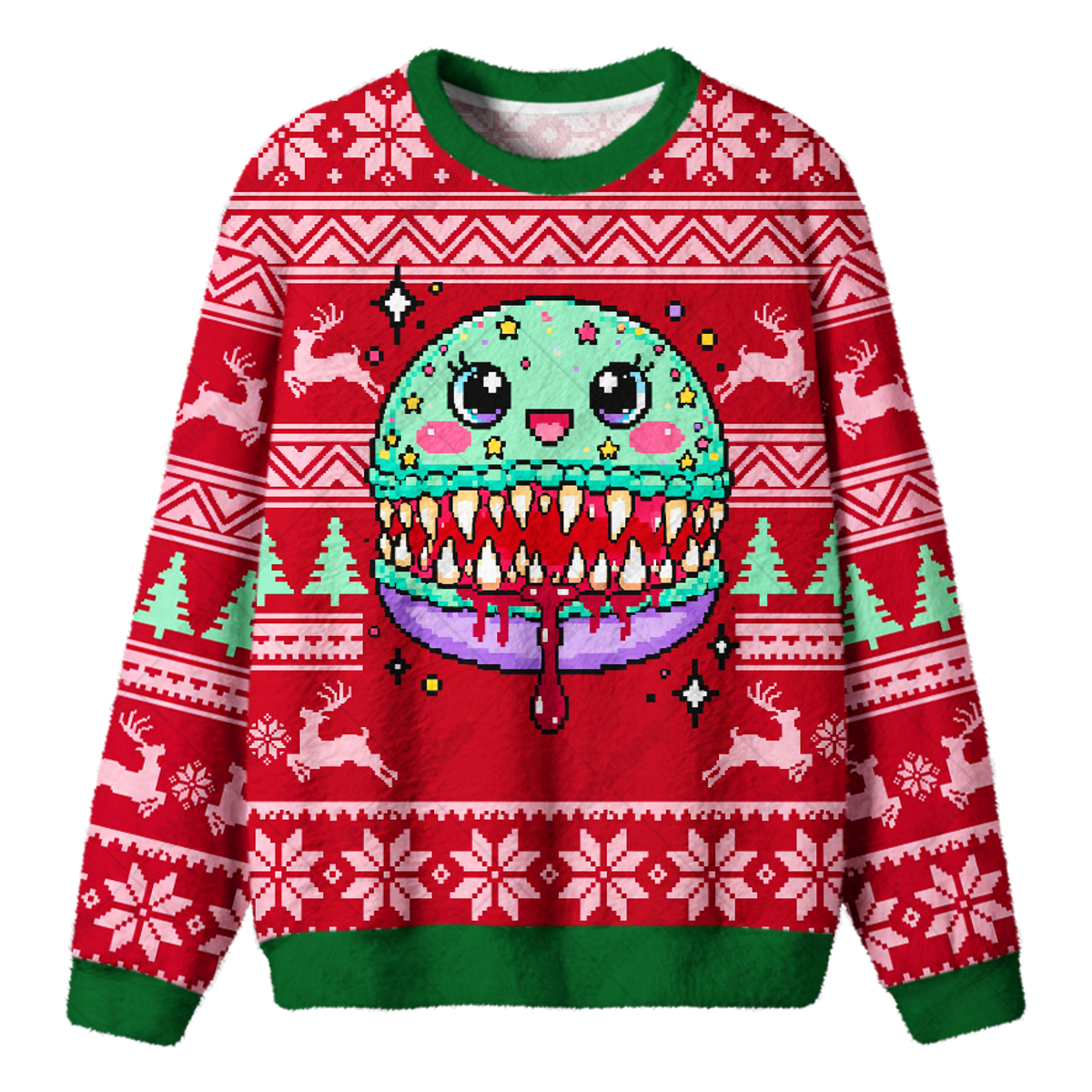 CANDY MONSTER UGLY CHRISTMAS SWEATSHIRT — image 1