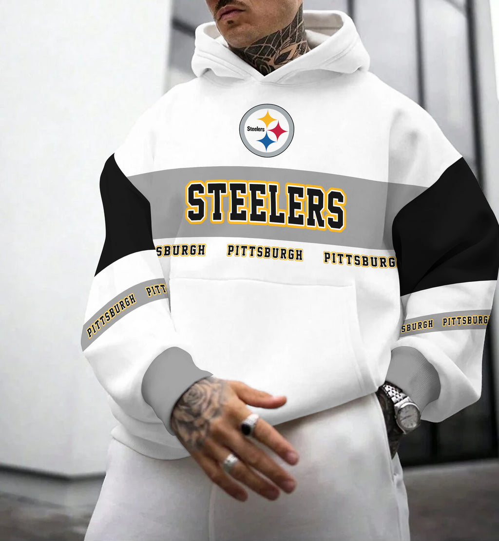 Pittsburgh Steelers  Printed Hooded Pocket Pullover Hoodie