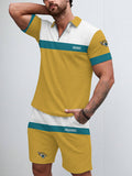 Jacksonville Jaguars  Limited Edition ZIP Polo Shirt And Shorts Two-Piece Suits