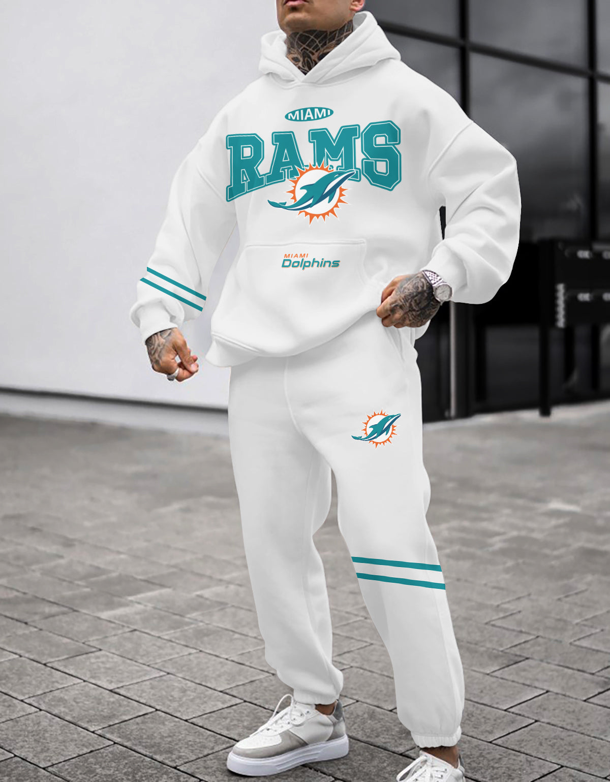Miami Dolphins 3D Printed Pullover Hoodie And Sweatpant 2pcs Tracksuits