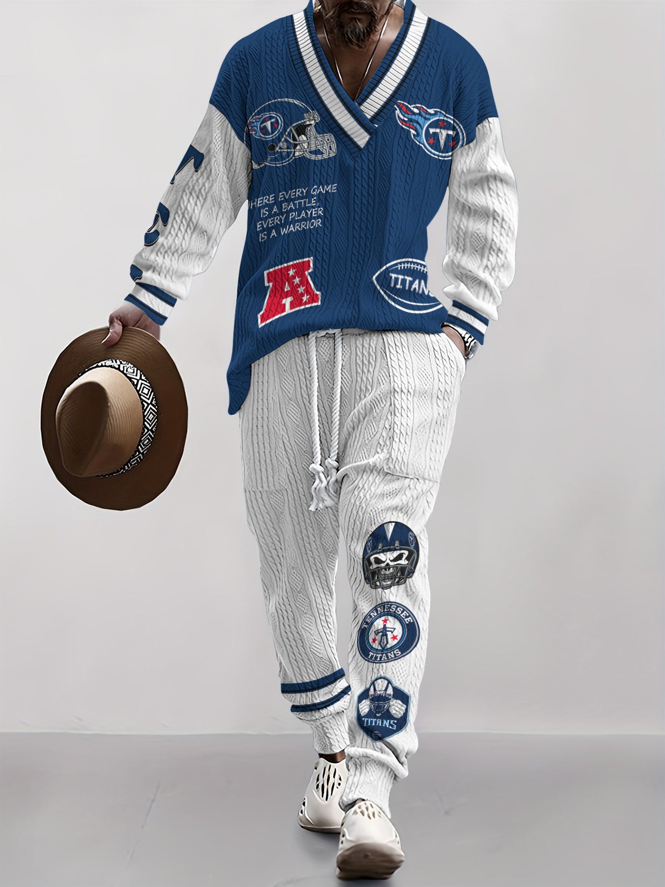 Tennessee Titans Classic  All-Season Long Sleeve V-Neck Pullover Sweater