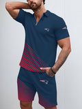 New England Patriots  Limited Edition ZIP Polo Shirt And Shorts Two-Piece Suits
