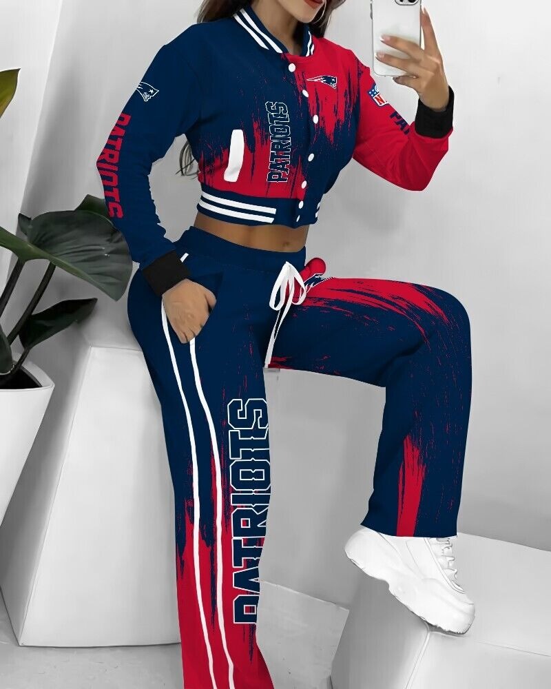 New England Patriots  3D Printed Varsity Jacket Set