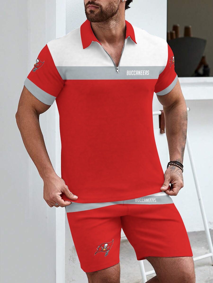 Tampa Bay Buccaneers  Limited Edition ZIP Polo Shirt And Shorts Two-Piece Suits