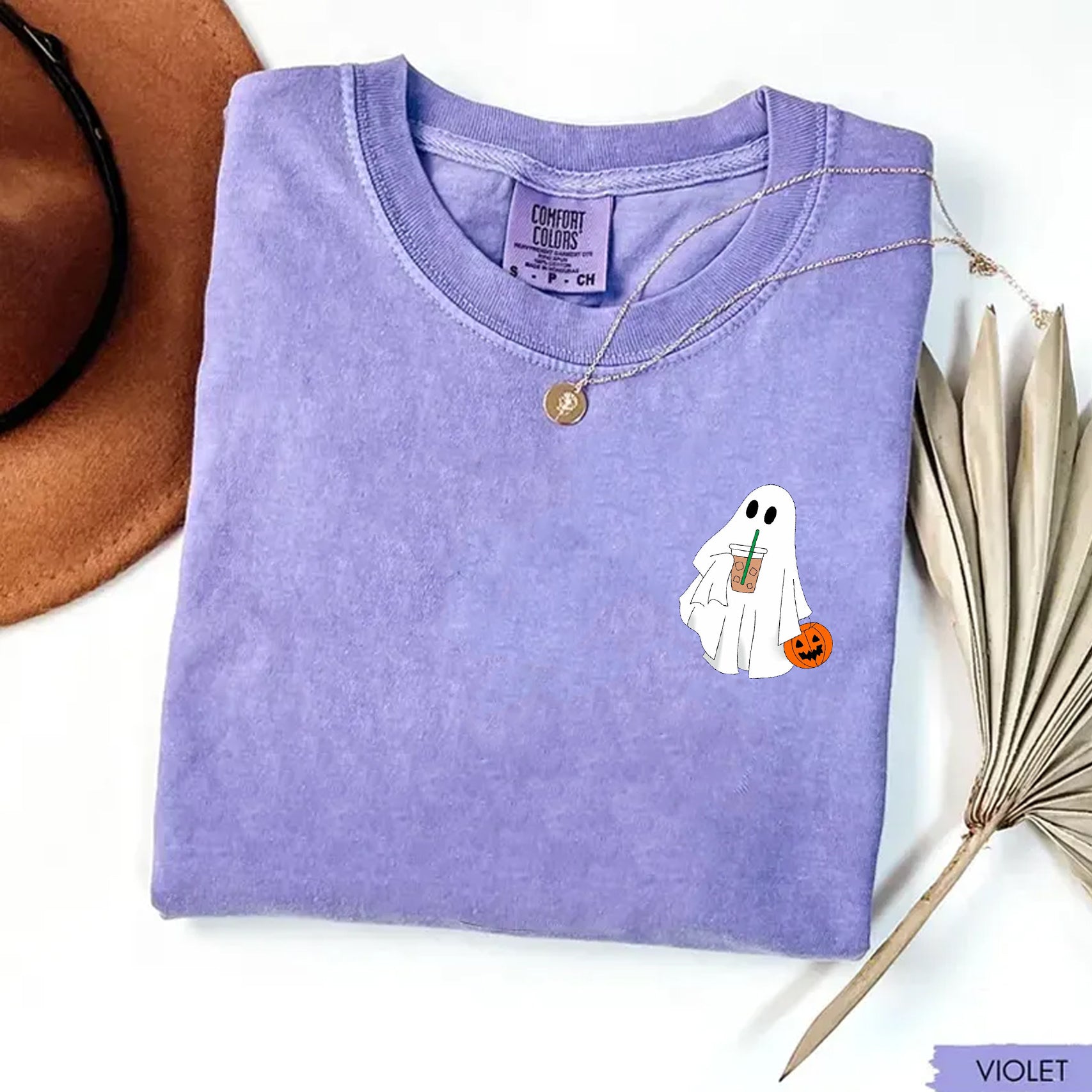Comfort Colors Сute Ghost Coffee T-shirt