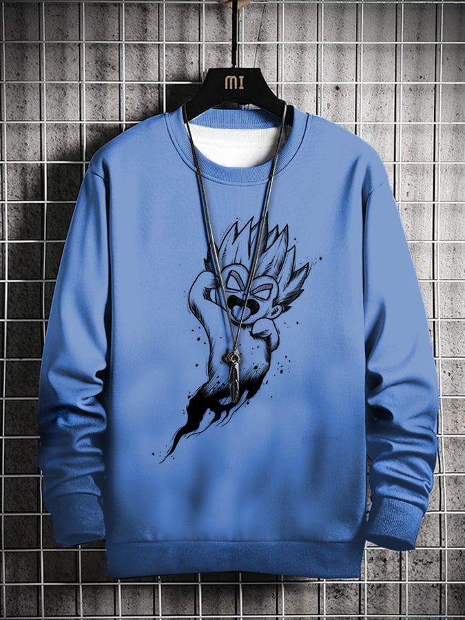 Men's Fashion Casual Anime Printed Sweatshirt