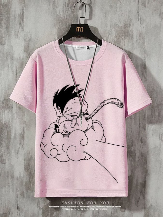 Men's Fashion Casual Gradient Anime Print T-shirt