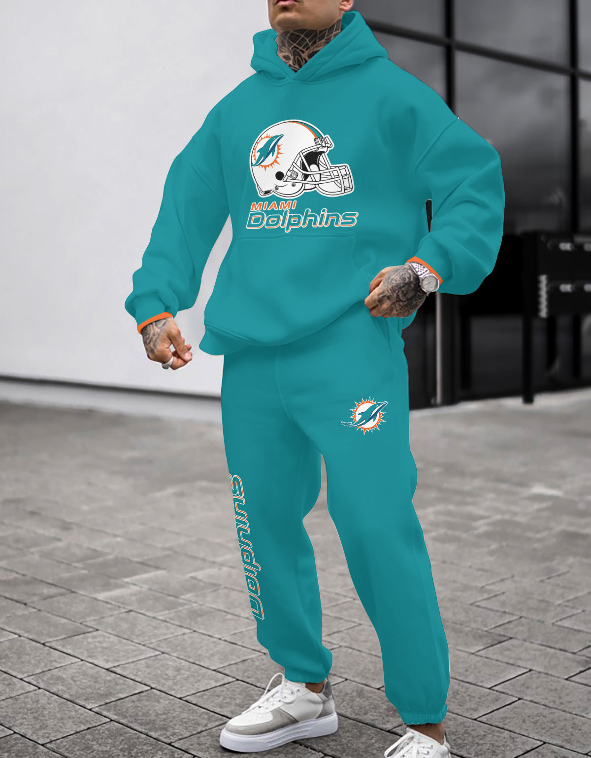 Miami Dolphins 3D Printed Pullover Hoodie And Sweatpant 2pcs Tracksuits