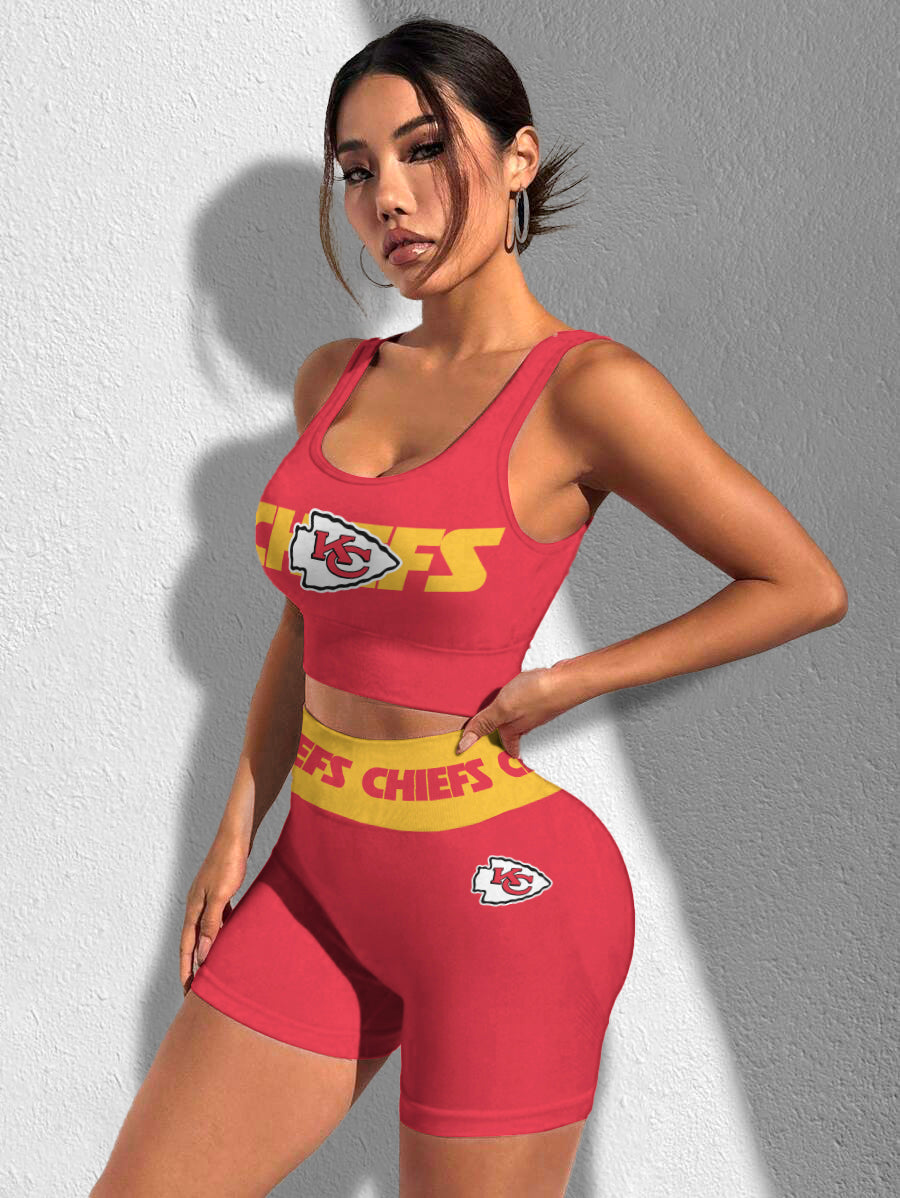 Kansas City Chiefs Sports Bra & Shorts Gym Set