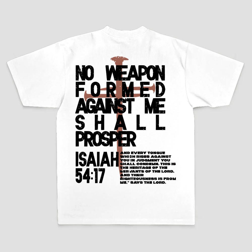 No Weapon Formed Against Me Shall Prosper Printed Men's T-shirt