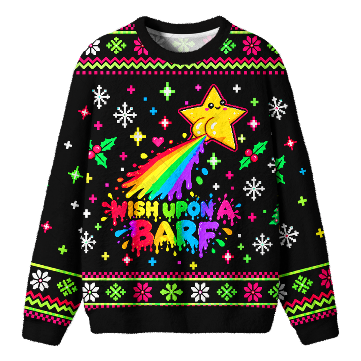 STAR BARF UGLY CHRISTMAS SWEATSHIRT — image 1