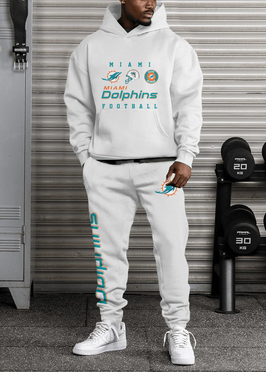 Miami Dolphins 3D Printed Pullover Hoodie And Sweatpant 2pcs Tracksuits
