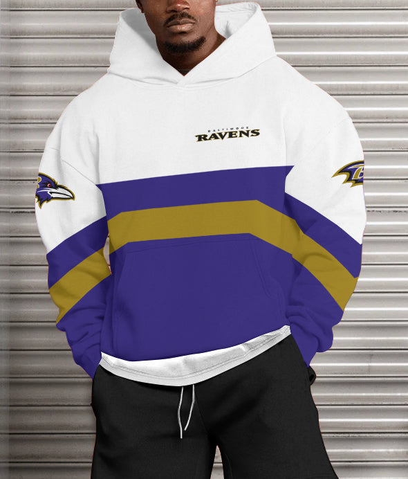 Baltimore Ravens Printed Hooded Pocket Pullover Hoodie