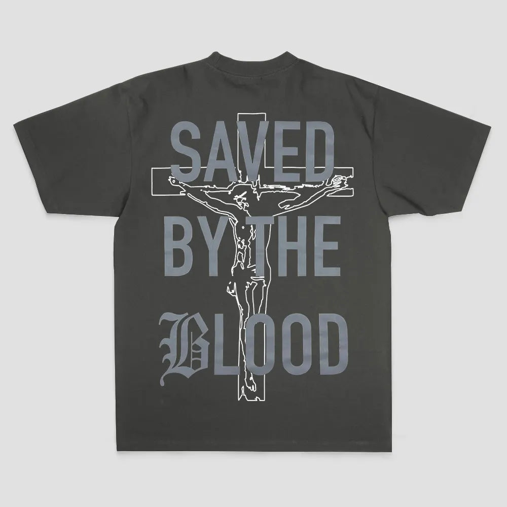 Saved By The Blood Printed Men's T-shirt