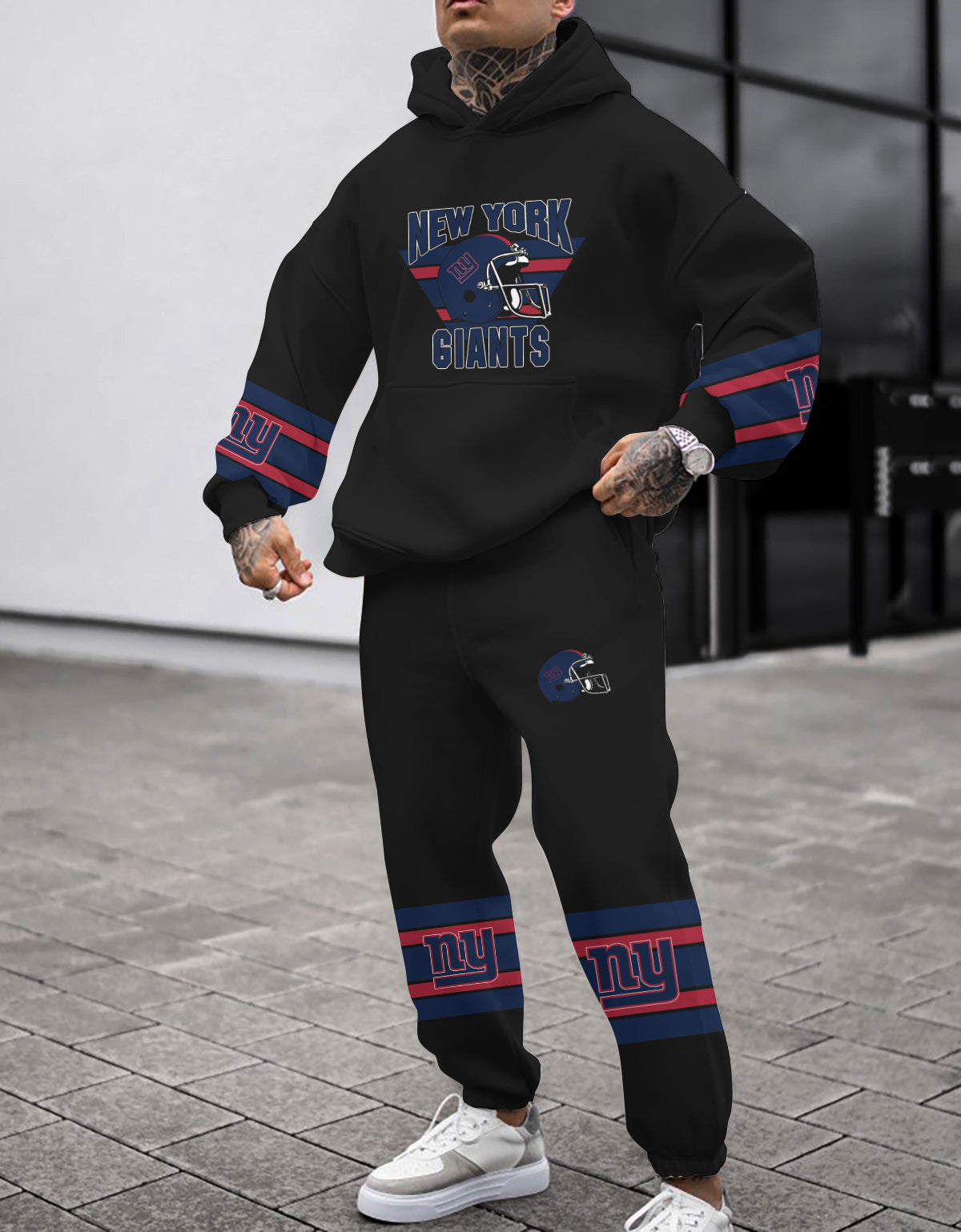 New York Giants 3D Printed Pullover Hoodie And Sweatpant 2pcs Tracksuits
