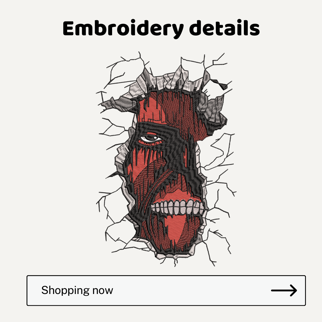 Wall Titan Attack On Titan Embroidered T-shirt