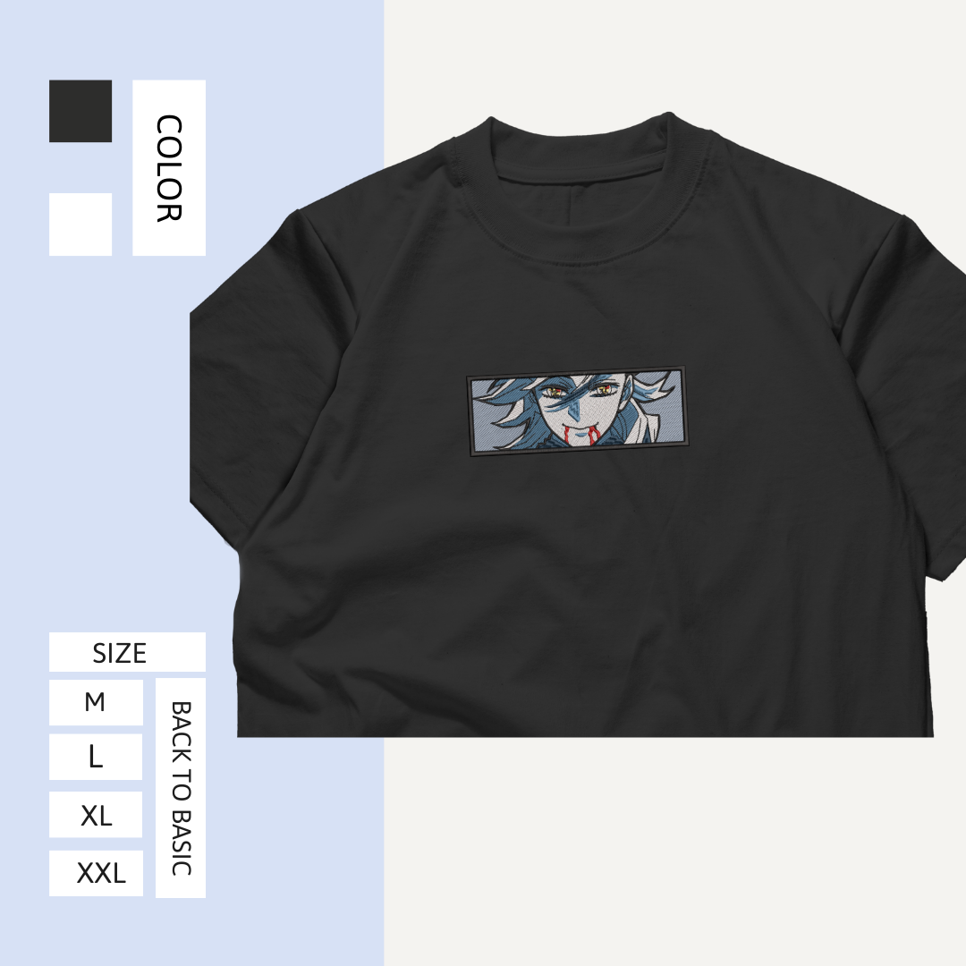 Doma Demon Slayer Embroidered T - Shirt