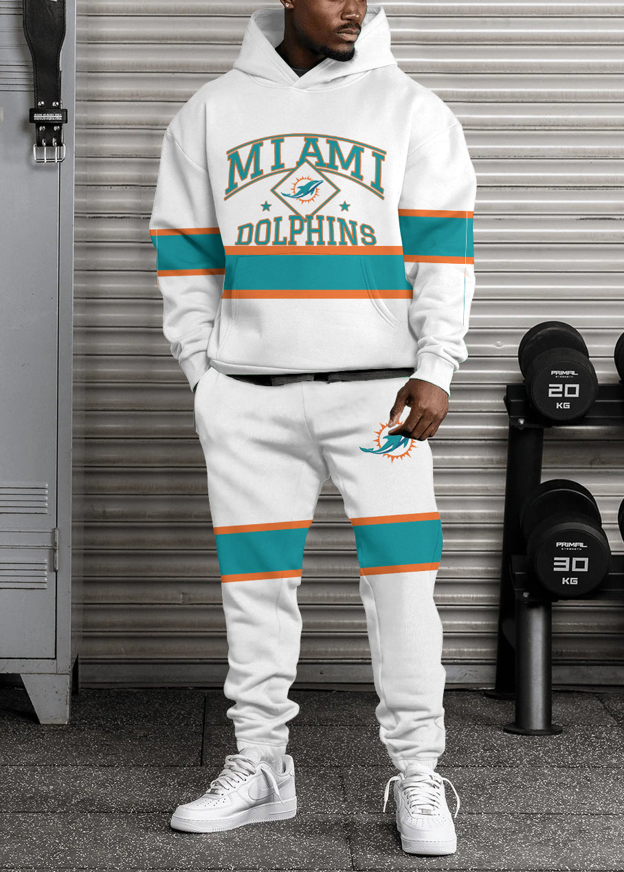 Miami Dolphins 3D Printed Pullover Hoodie And Sweatpant 2pcs Tracksuits