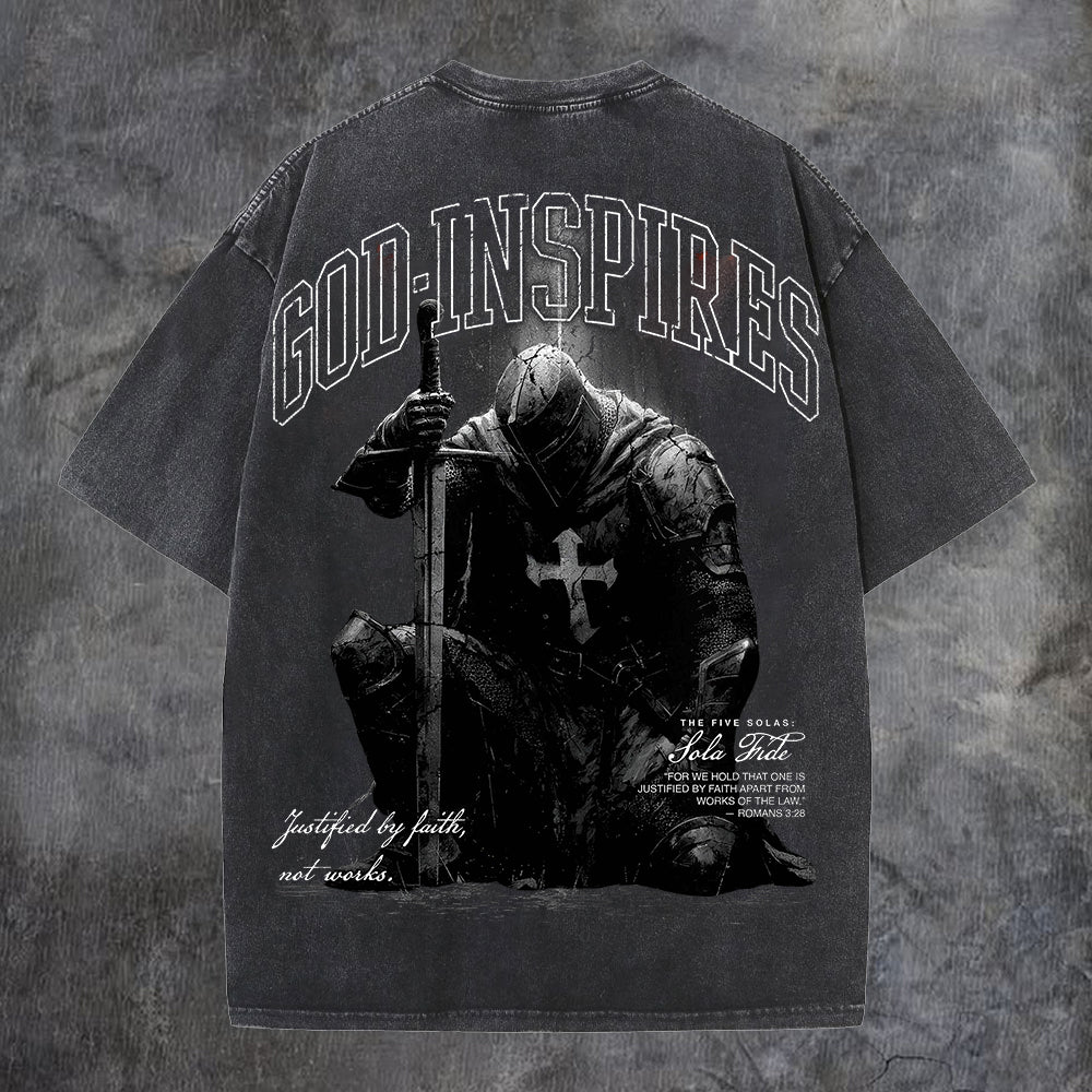 God Inspires Printed Men's Washed Tee