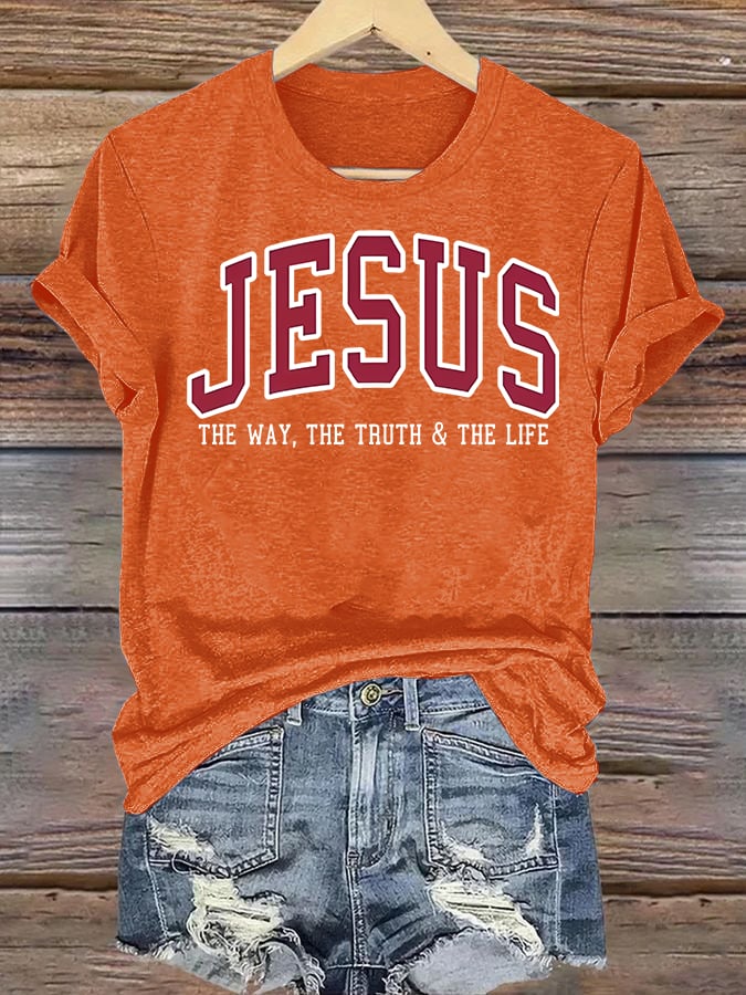 Women's  JESUS THE WAY, THE TRUTH & THE LIFE printed T-shirt