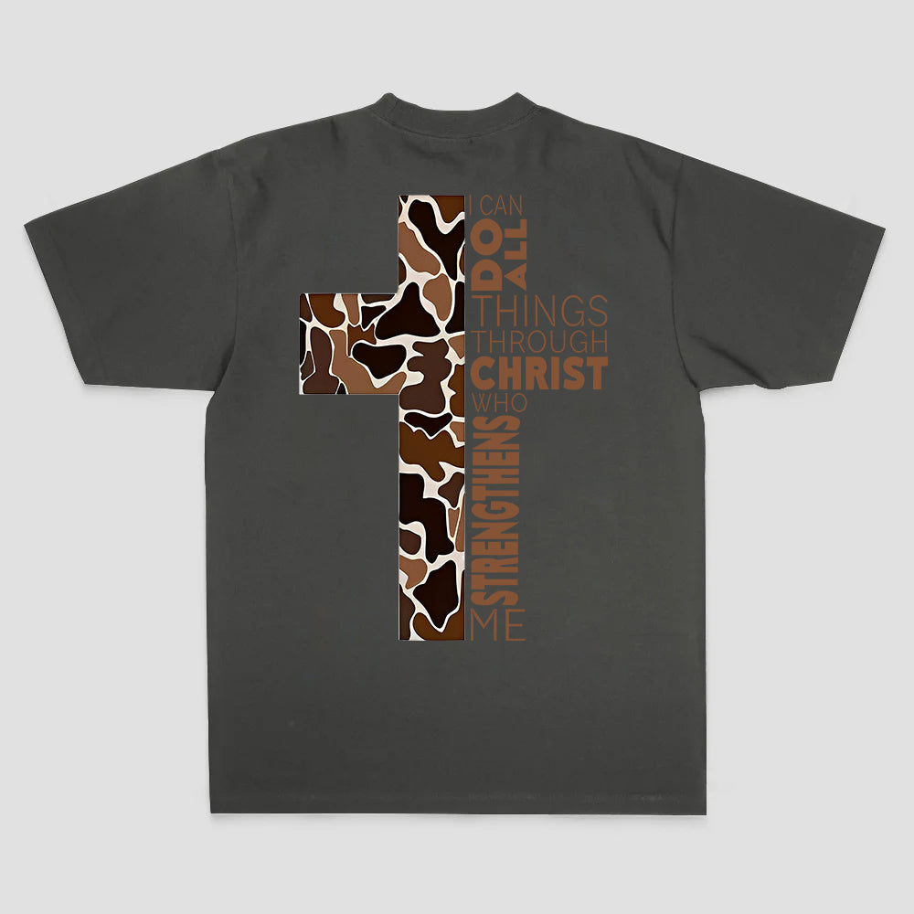 I Can Do All Things Through Christ Who Strengthens Me Printed Men's T-shirt