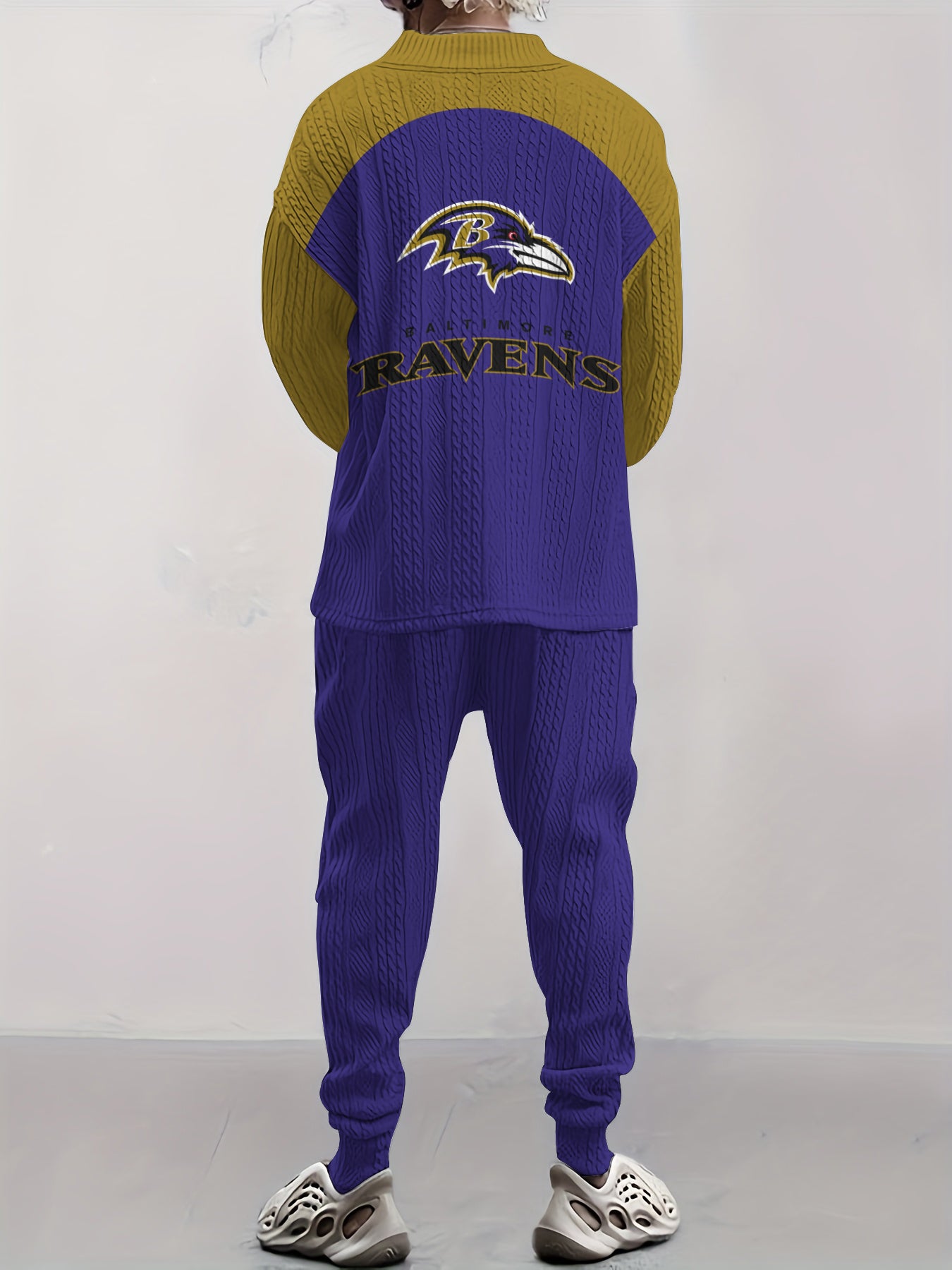Baltimore Ravens Classic  All-Season Long Sleeve V-Neck Pullover Sweater