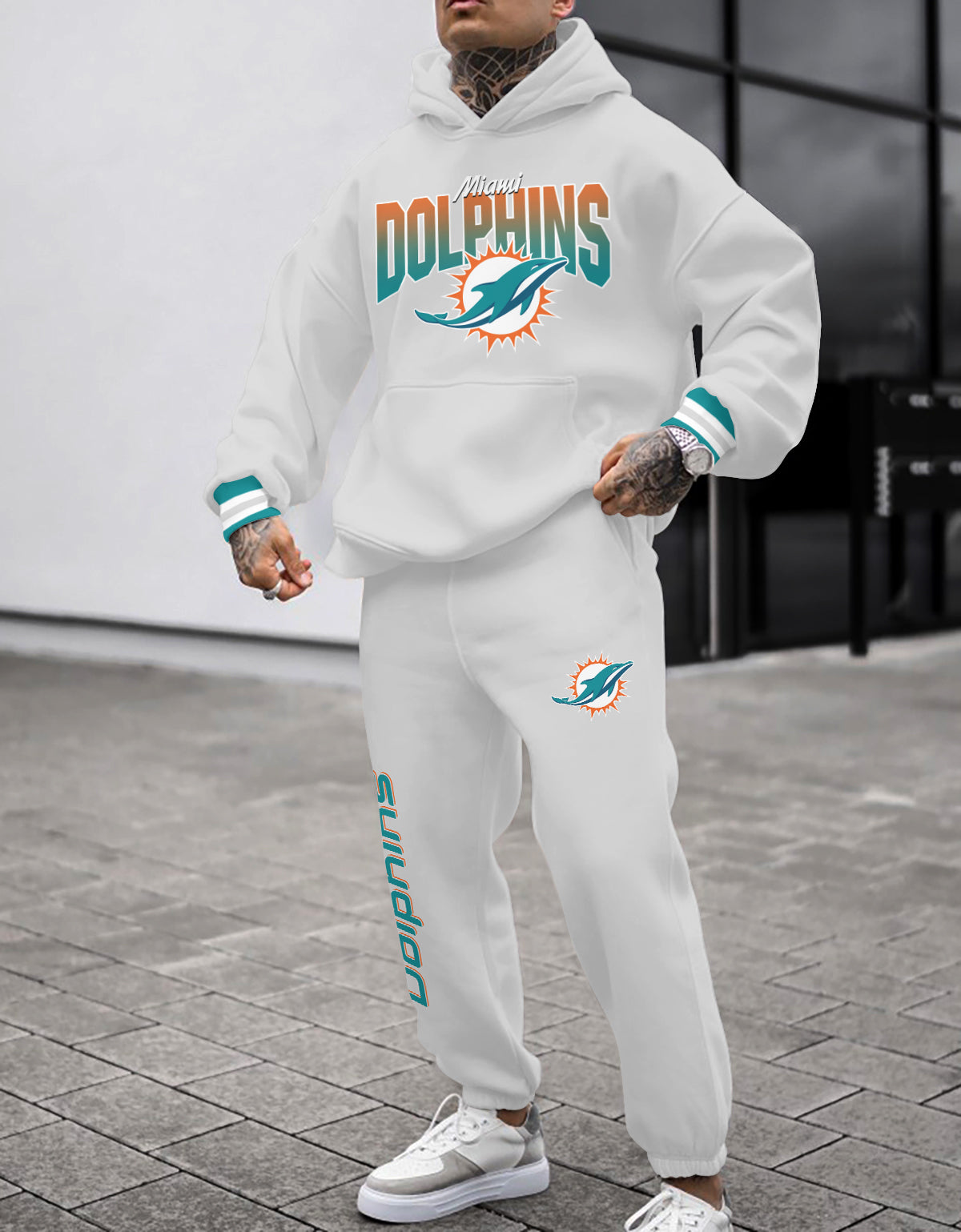 Miami Dolphins 3D Printed Pullover Hoodie And Sweatpant 2pcs Tracksuits