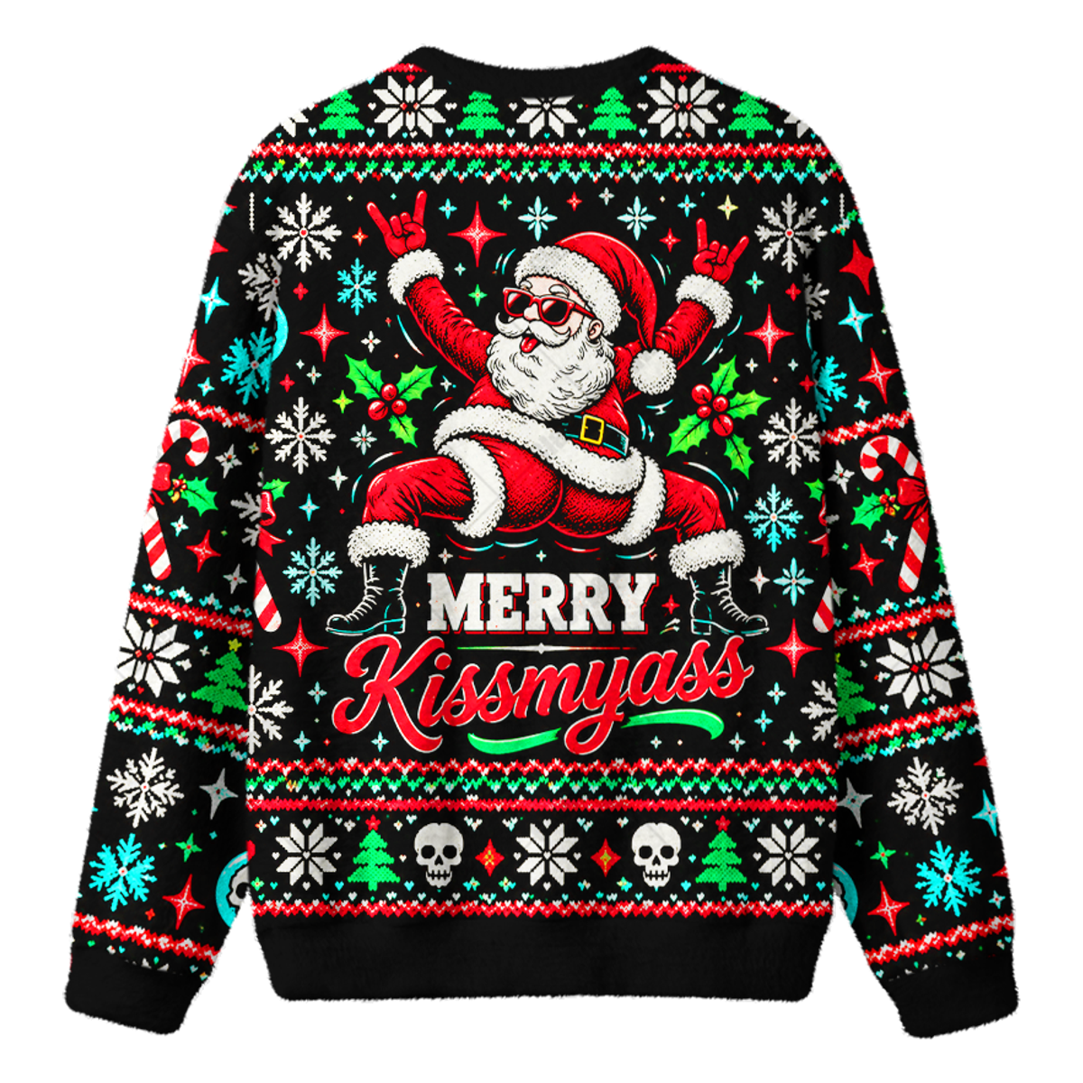 ROCK SANTA UGLY CHRISTMAS SWEATSHIRT — image 2