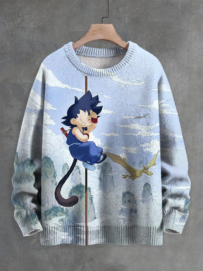 Men's Anime Knitted Sweatshirt