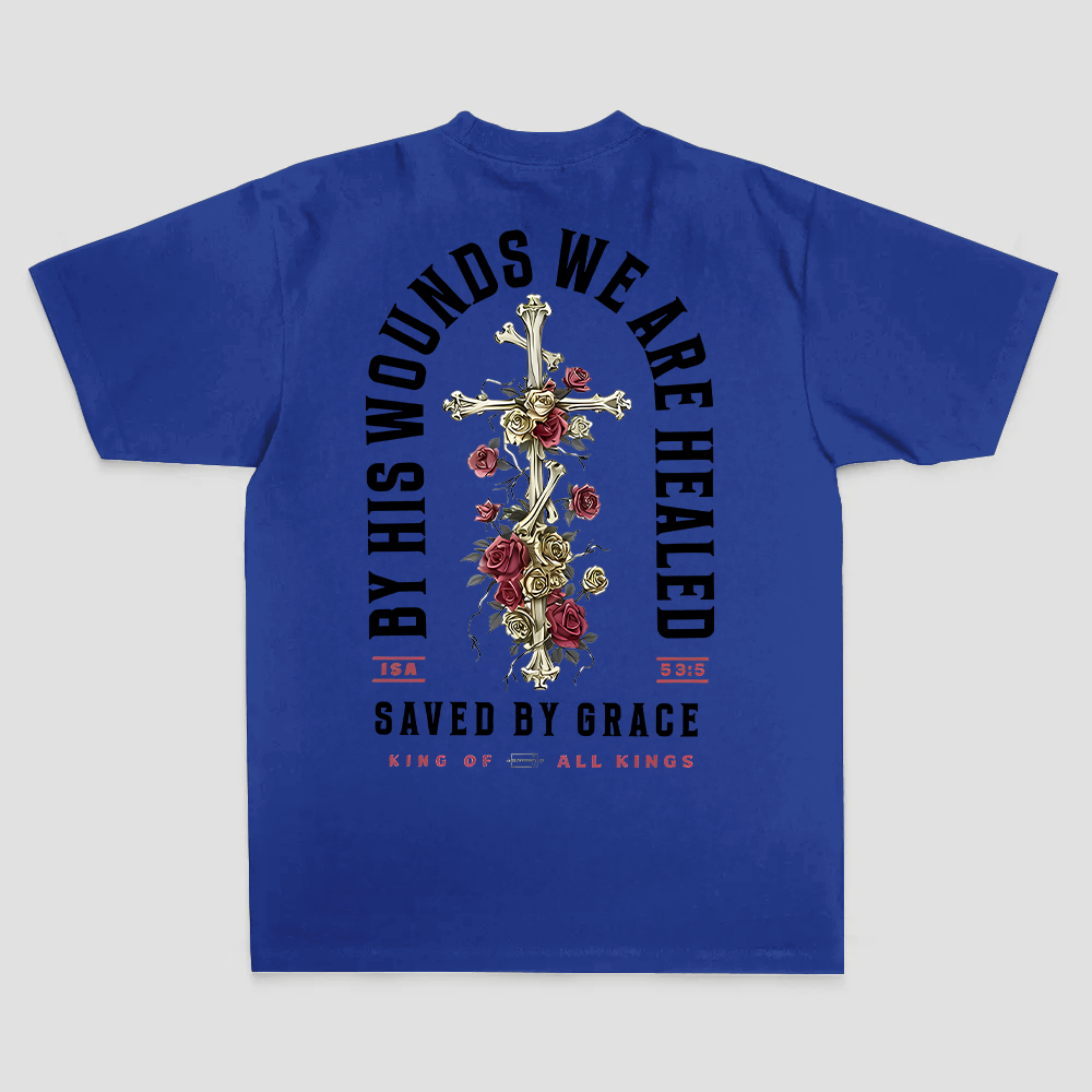 By His Wounds We Are Healed Printed Men's T-shirt