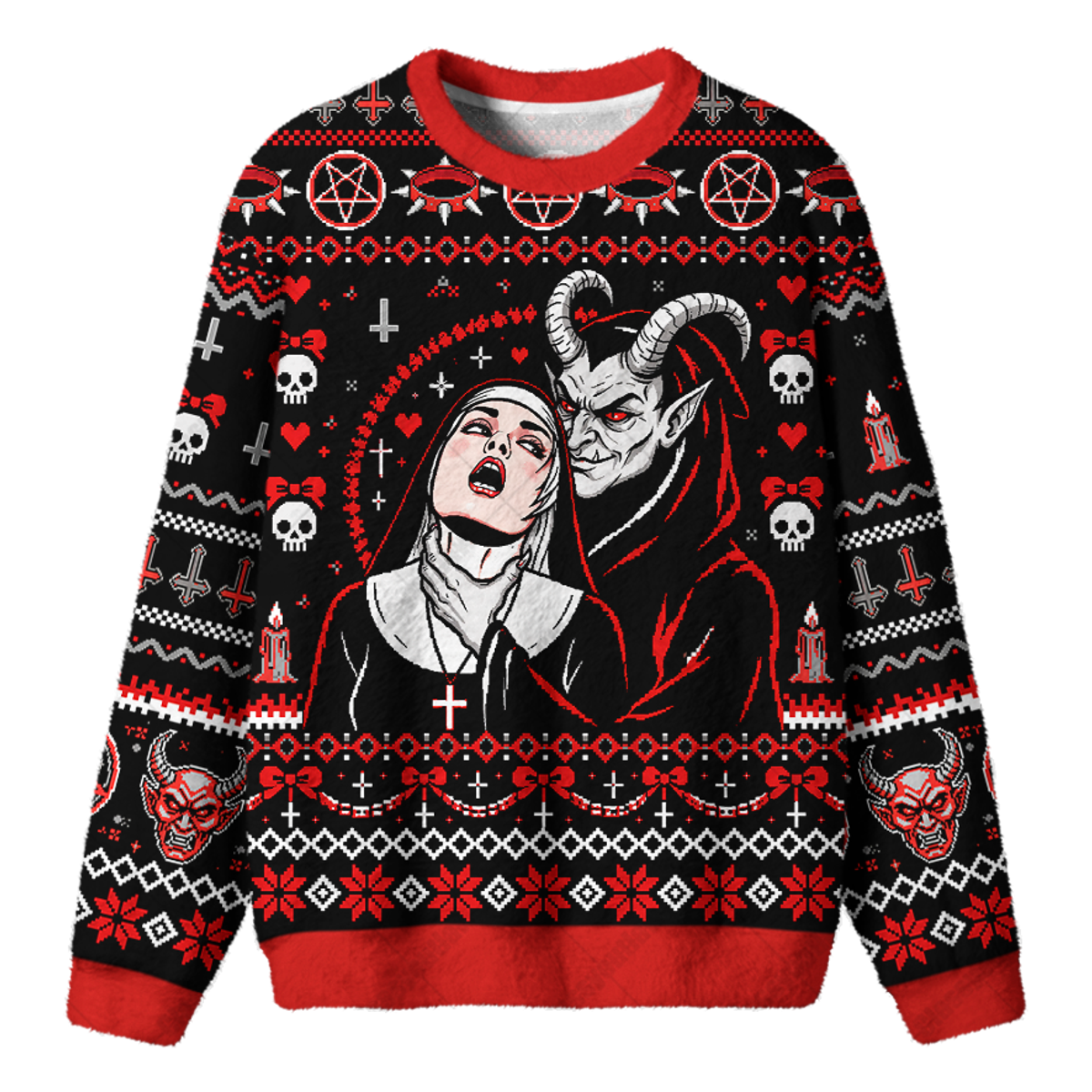 DEVIL NUN UGLY CHRISTMAS SWEATSHIRT — image 1