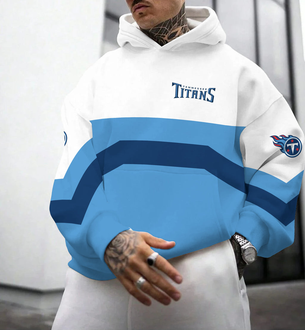 Tennessee Titans Printed Hooded Pocket Pullover Hoodie