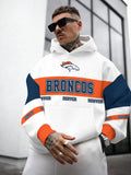 Denver Broncos Printed Hooded Pocket Pullover Hoodie