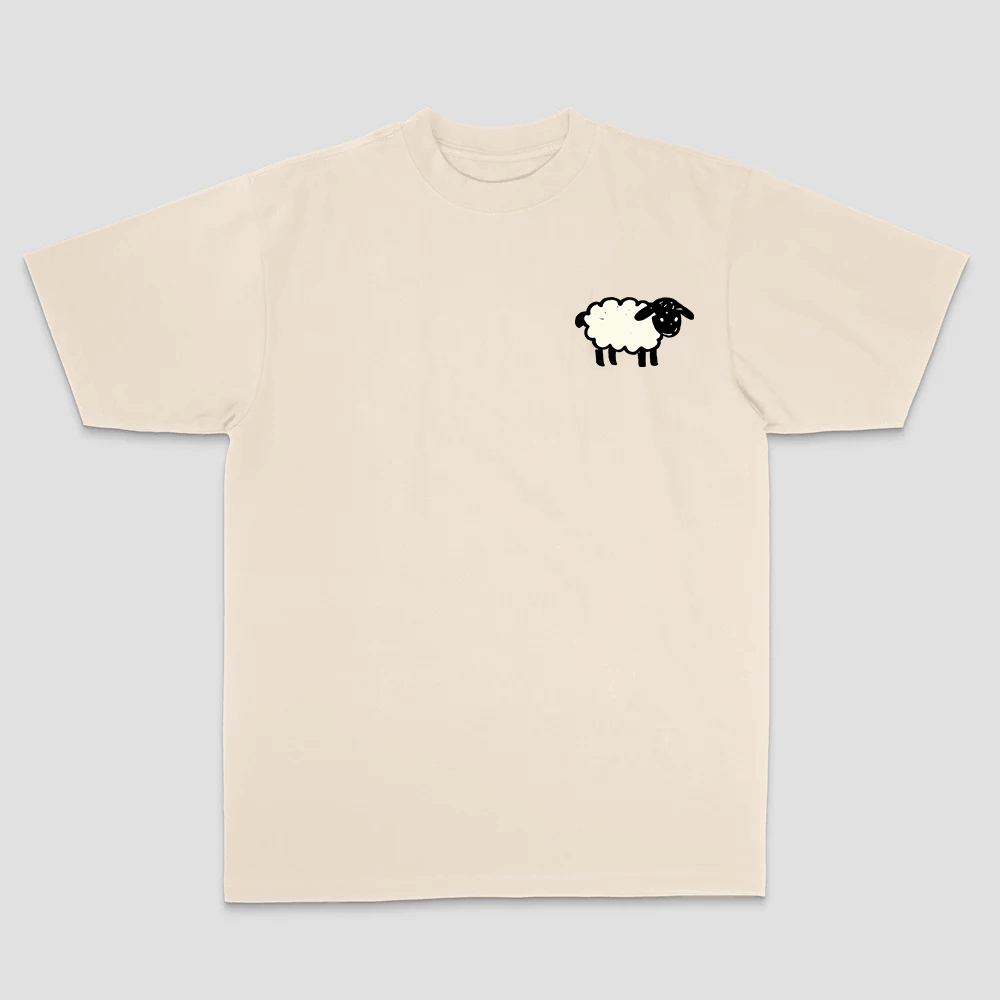 99 Of Hearts Sheep Playing Card Printed Men's T-shirt