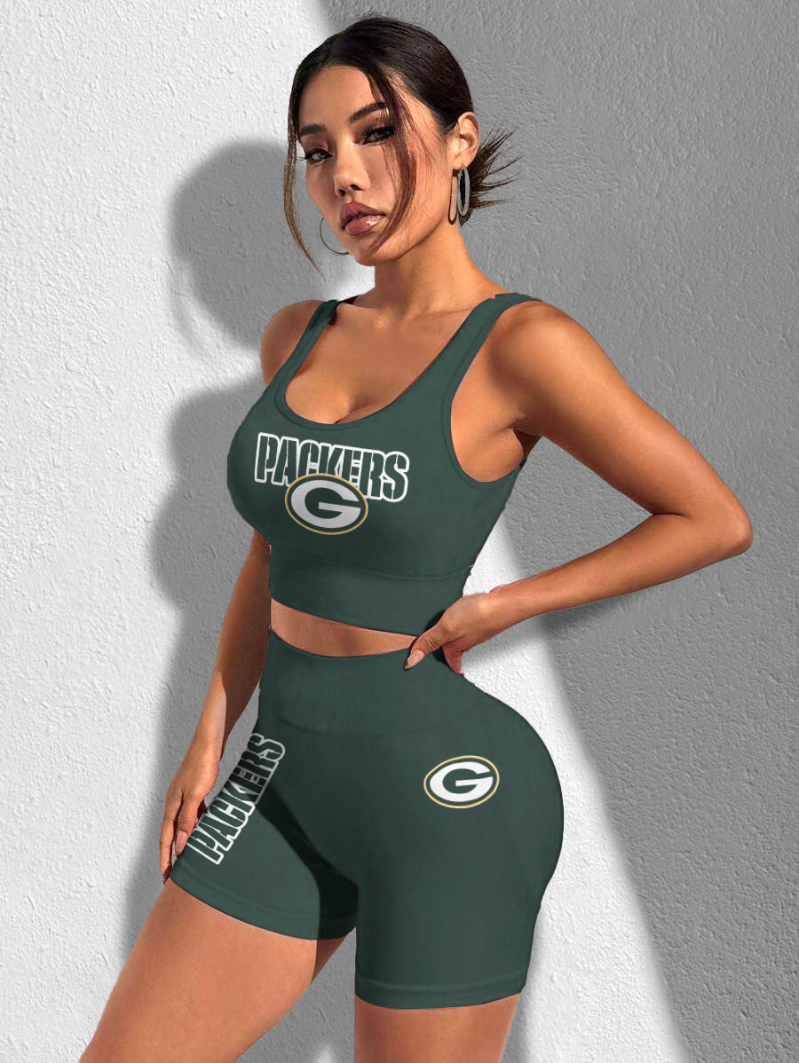 Green Bay Packers Sports Bra & Shorts Gym Set