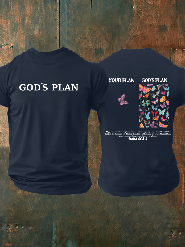 Men's  your-plan-and-god's-plan  Print  T-Shirt