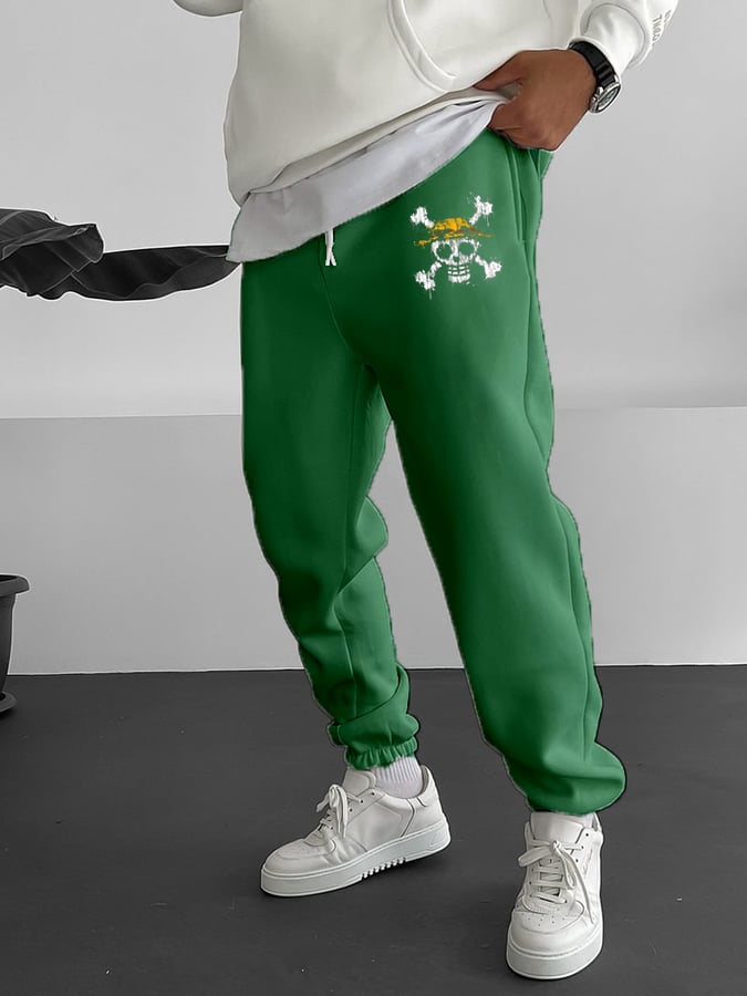 Men's Fashion   Elastic Waist Tie-Up Sweatpants