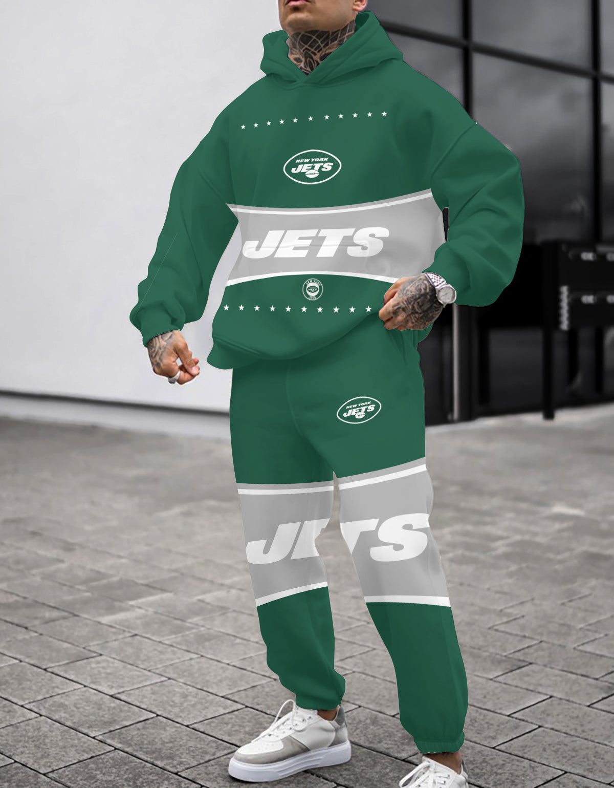 New York Jets 3D Printed Pullover Hoodie And Sweatpant 2pcs Tracksuits