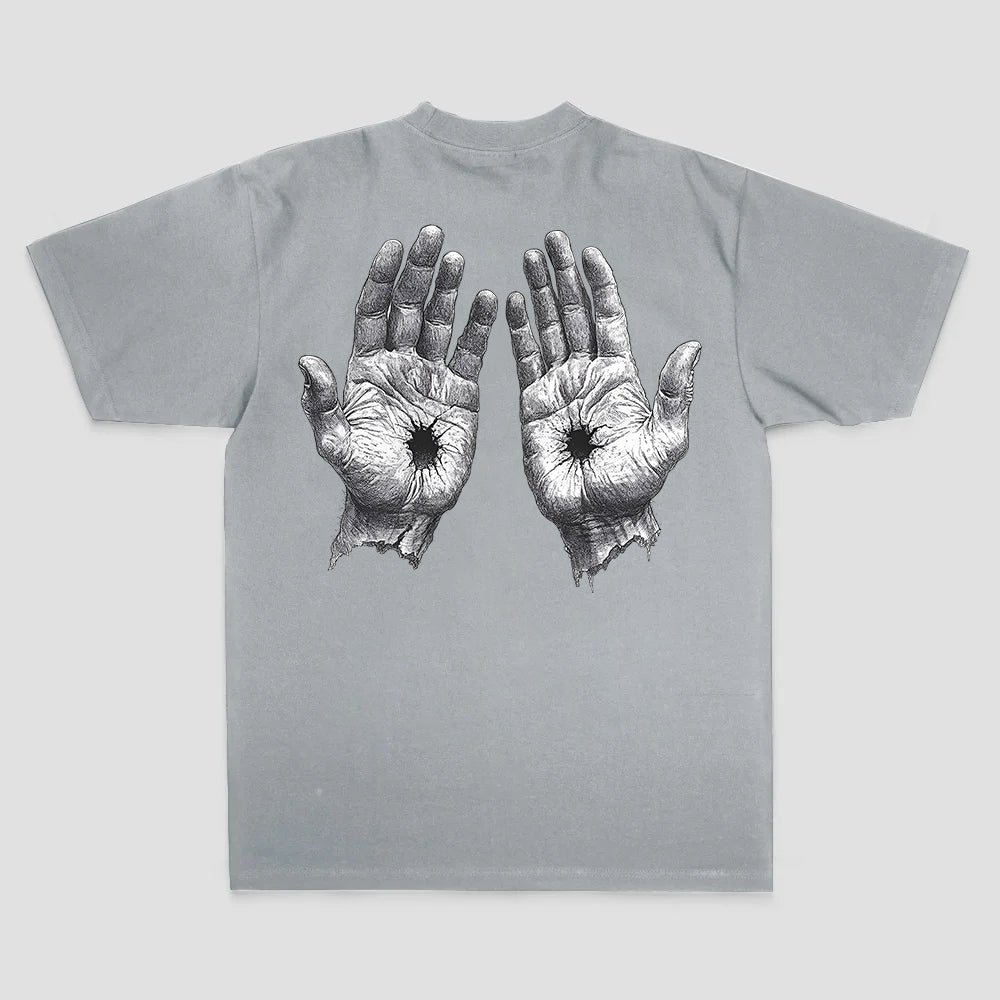 Hollowed Hands Printed Men's T-shirt