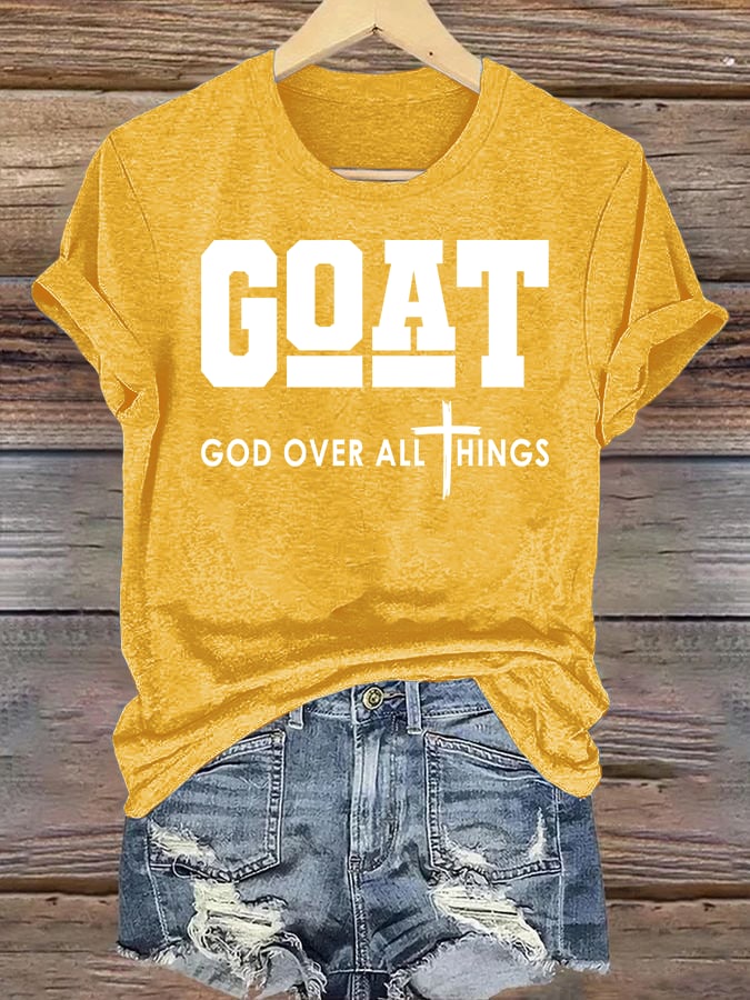 Women's  GOD OVER ALL THINGS printed T-shirt