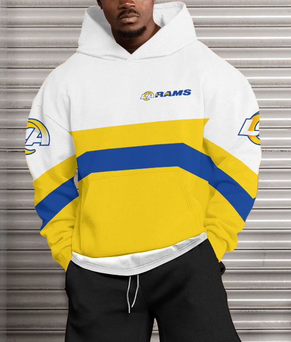 Los Angeles Rams Printed Hooded Pocket Pullover Hoodie