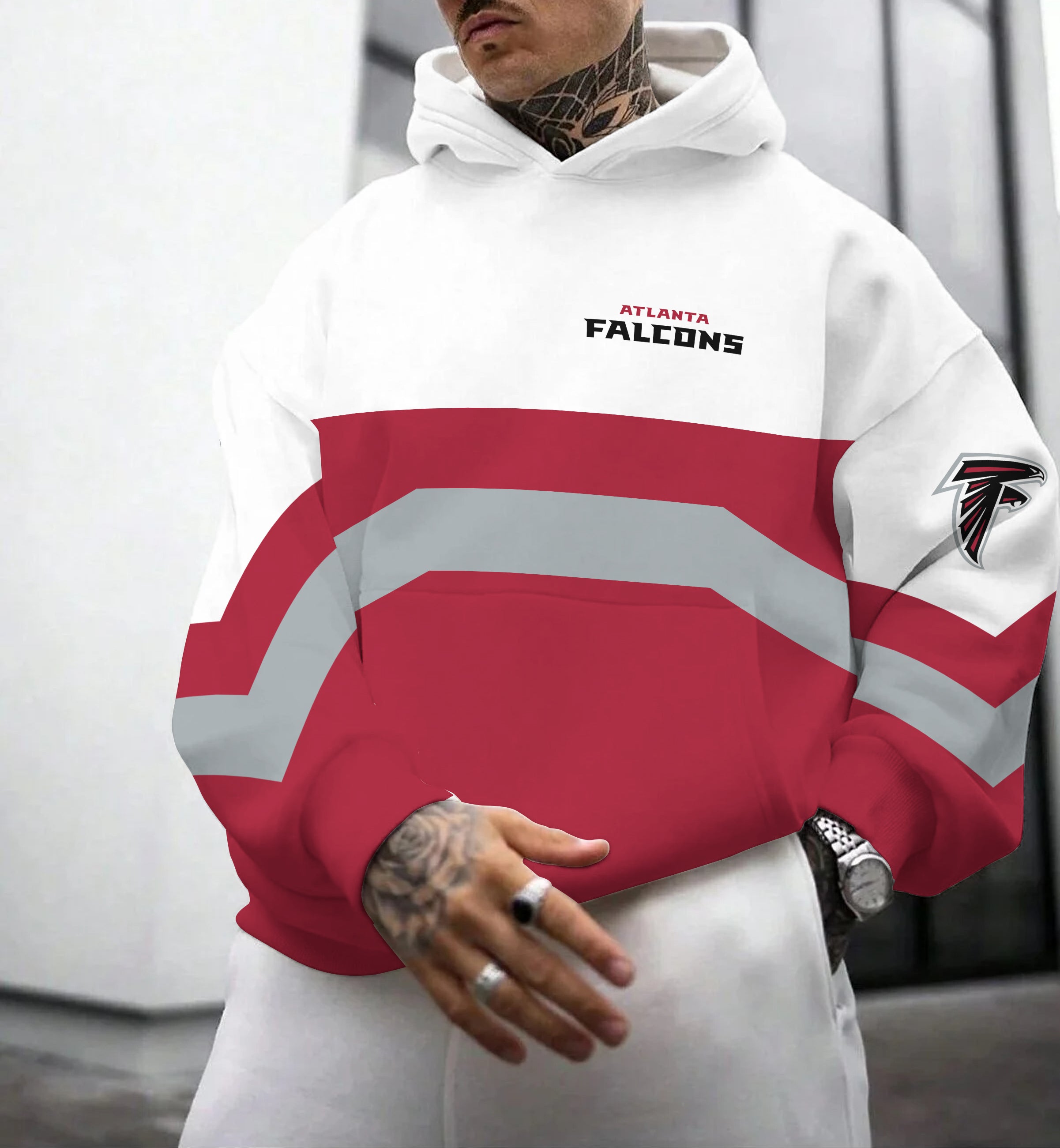 Atlanta Falcons Printed Hooded Pocket Pullover Hoodie