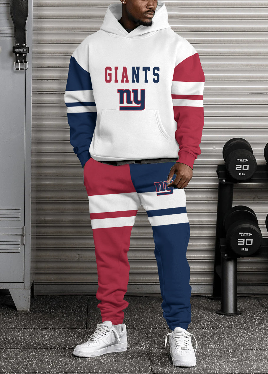 New York Giants 3D Printed Pullover Hoodie And Sweatpant 2pcs Tracksuits